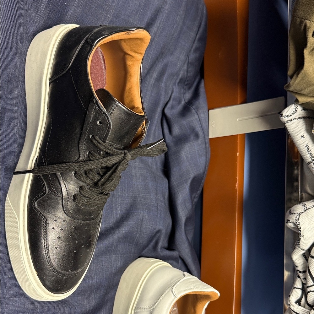 Bruno Magli Black Sneakers with White Soles